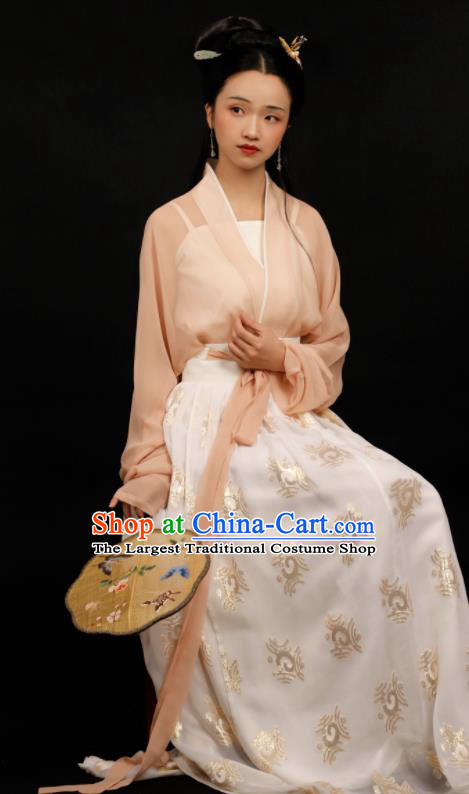 Traditional Chinese Song Dynasty Aristocratic Mistress Hanfu Dress Ancient Drama Nobility Lady Replica Costumes for Women