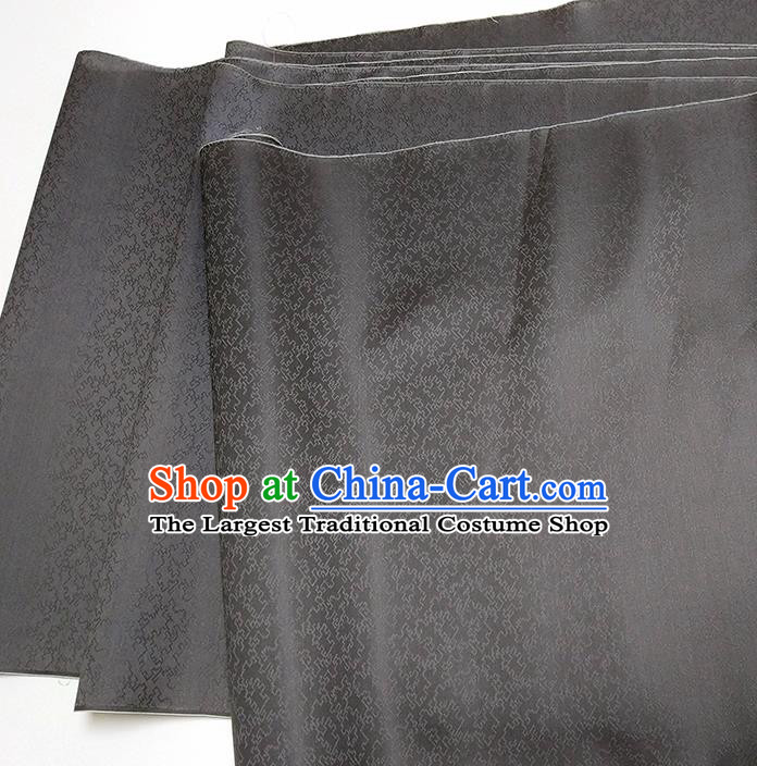 Asian Chinese Traditional Pattern Design Black Brocade Silk Fabric China Hanfu Satin Material
