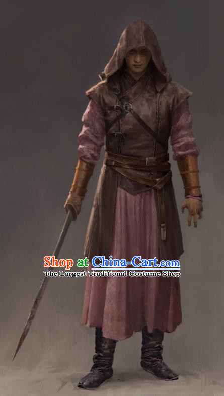 the Longest Day in Chang An Chinese Ancient Assassin Tang Dynasty Swordsman Replica Costumes and Hat Complete Set