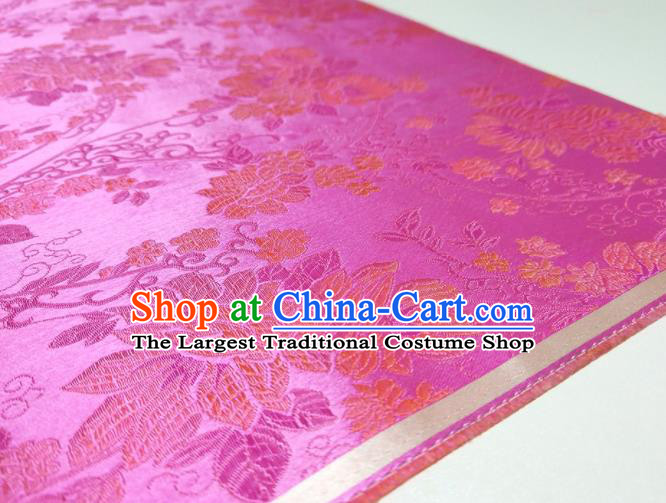 Asian Chinese Traditional Pattern Design Rosy Brocade Silk Fabric China Hanfu Satin Material