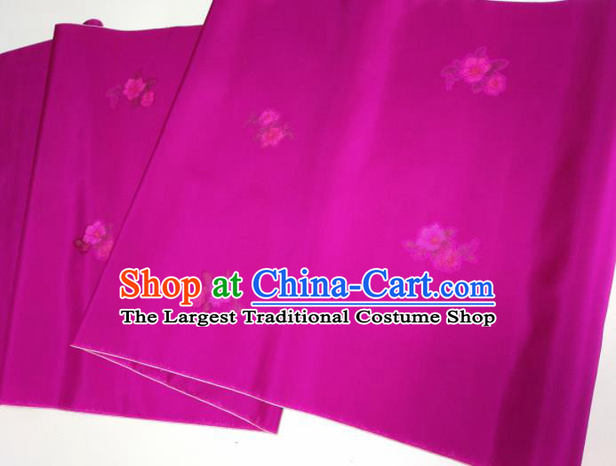 Asian Chinese Traditional Flowers Pattern Design Purple Silk Fabric China Hanfu Silk Material