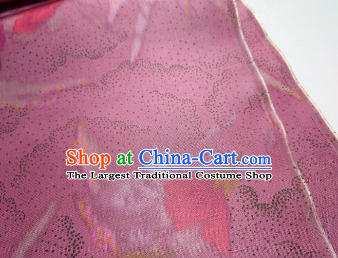 Chinese Traditional Pattern Design Amaranth Silk Fabric Asian China Hanfu Silk Material