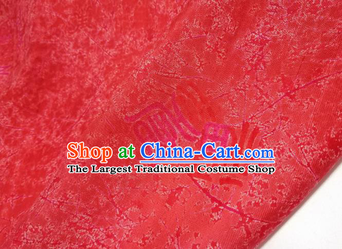 Chinese Traditional Pattern Design Red Silk Fabric Asian China Hanfu Silk Material