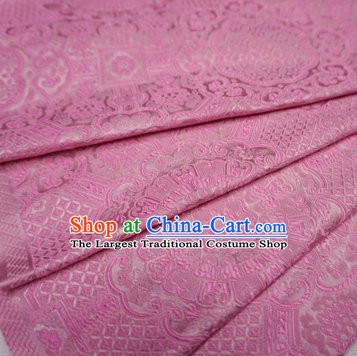 Chinese Traditional Royal Pattern Design Pink Brocade Fabric Asian Satin China Hanfu Silk Material