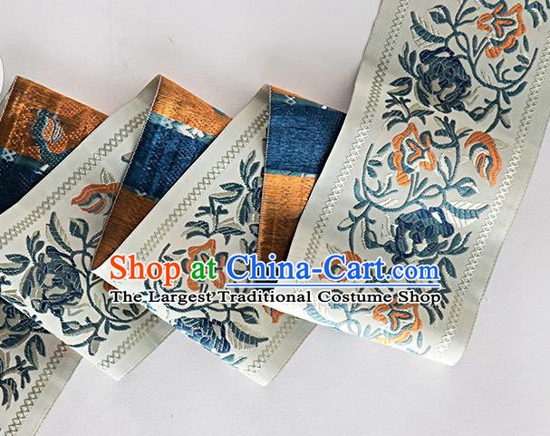 Chinese Traditional Hanfu Embroidered Pattern Waistband Lace Fabric Asian China Costume Collar Accessories