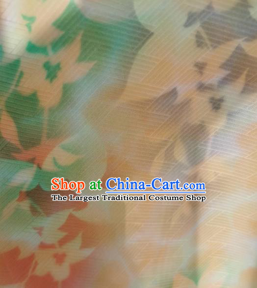 Chinese Traditional Classical Pattern Design Orange Silk Fabric Asian China Cheongsam Silk Material