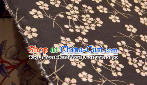 Chinese Traditional Pentas Pattern Design Brown Silk Fabric Asian China Hanfu Mulberry Silk Material