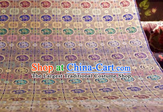 Chinese Traditional Dragon Pattern Design Royalblue Silk Fabric Asian China Hanfu Gambiered Guangdong Mulberry Silk Material