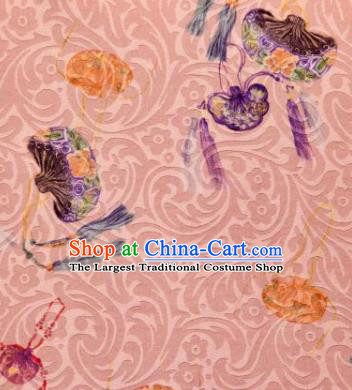 Chinese Traditional Sachet Pattern Design Pink Silk Fabric Asian China Hanfu Gambiered Guangdong Mulberry Silk Material