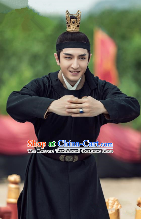 Chinese Ancient Song Dynasty Prince of Qi Xiao Dingtang Drama Royal Nirvana Jin Han Replica Costumes and Headpiece Complete Set