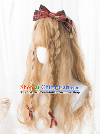 Top Grade Cosplay Lolita Wigs Nobility Lady Long Curly Hair Wiggery Headdress for Women