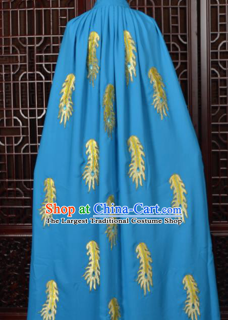 Chinese Traditional Beijing Opera Diva Blue Cape Peking Opera Princess Costumes for Women