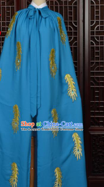 Chinese Traditional Beijing Opera Diva Blue Cape Peking Opera Princess Costumes for Women