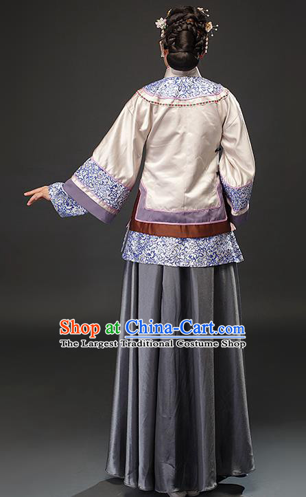 Chinese Traditional Qing Dynasty Patrician Lady Dress Ancient Young Mistress Costumes for Women