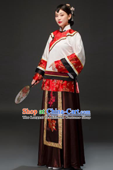 Chinese Traditional Qing Dynasty Rich Concubine Dress Ancient Drama Young Mistress Costumes for Women