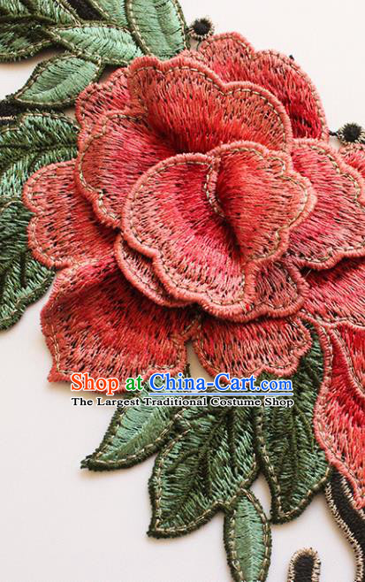 Traditional Chinese National Embroidery Peony Collar Applique Embroidered Patches Embroidering Cloth Accessories