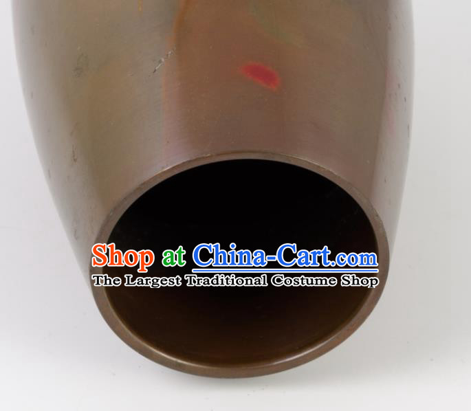 Chinese Handmade Bronze Vase Traditional Red Copper Craft Decoration