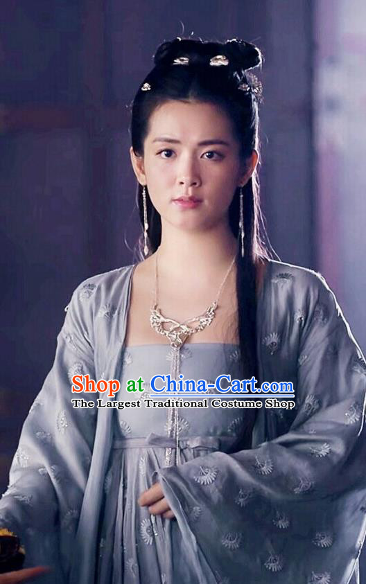 Chinese Ancient Hanfu Dress Drama Novoland Eagle Flag Princess Xiao Zhou Replica Costumes for Women