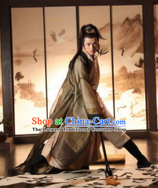Chinese Ancient Swordsman Hanfu Clothing Drama Novoland Eagle Flag Prince Lv Guichen Replica Costumes for Men