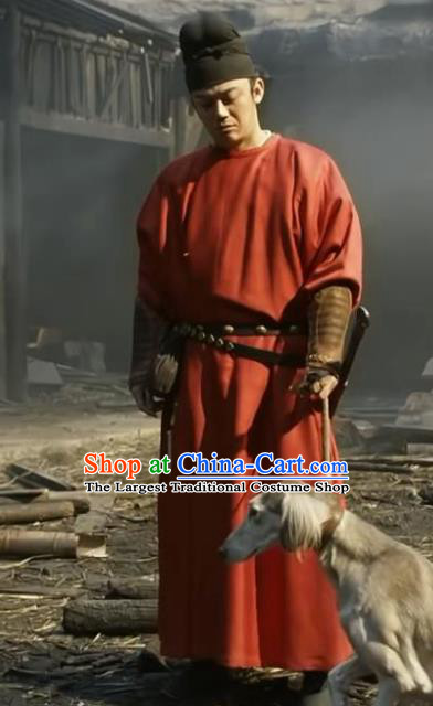 Chinese Ancient Tang Dynasty Imperial Bodyguard Yao Runeng Drama the Longest Day in Chang An Swordsman Replica Costumes Complete Set