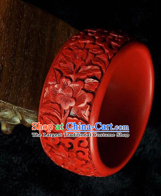 Traditional Chinese Handmade Bracelet Lacquerware Carving Bangle Craft