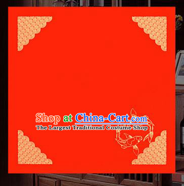 Traditional Chinese Wedding Red Batik Paper Spring Festival Handmade Classical Fishes Pattern Couplet Paper Craft