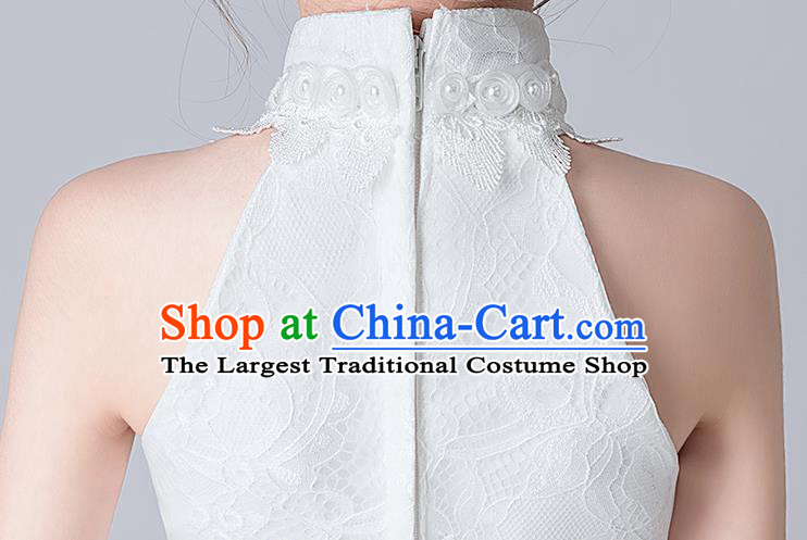 Professional Stage Show White Veil Bubble Dress Girls Birthday Costume Children Top Grade Compere Short Full Dress