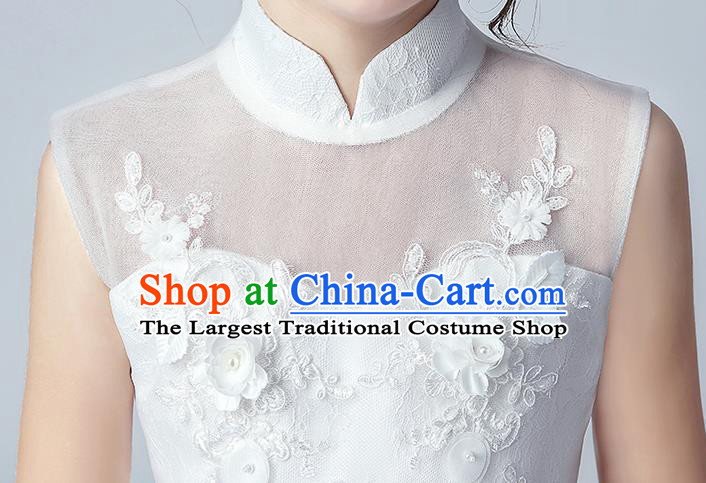 Top Grade Birthday Short Full Dress Children Compere Costume Stage Show Girls Catwalks White Veil Bubble Dress