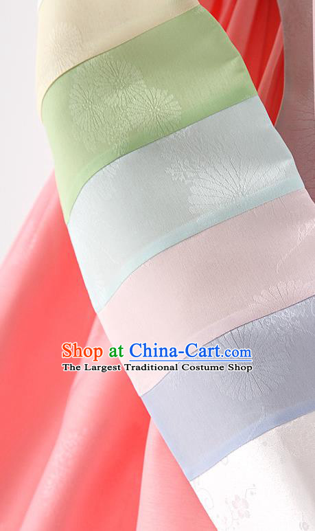 Korean Bride Hanbok Grey Blouse and Pink Dress Korea Fashion Wedding Costumes Traditional Festival Apparels for Women
