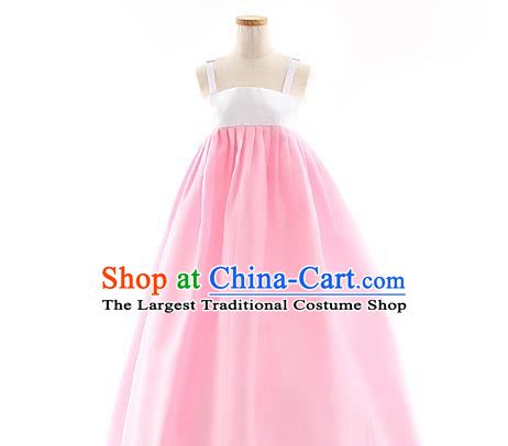 Korean Bride Hanbok Pink Blouse and Dress Korea Fashion Wedding Costumes Traditional Festival Apparels for Women