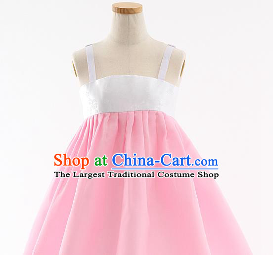 Korean Bride Hanbok Blue Blouse and Pink Dress Korea Fashion Wedding Costumes Traditional Festival Apparels for Women