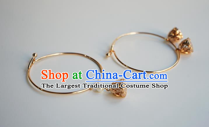 Chinese Classical Lotus Seedpod Bracelet Jewelry Accessories Ancient Hanfu Golden Bangle