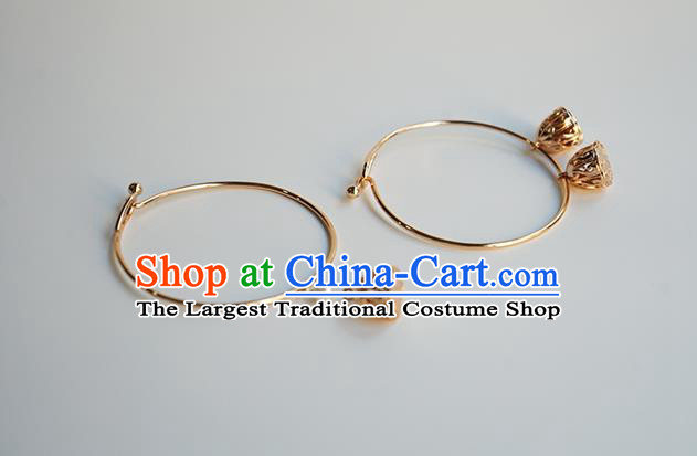 Chinese Classical Lotus Seedpod Bracelet Jewelry Accessories Ancient Hanfu Golden Bangle