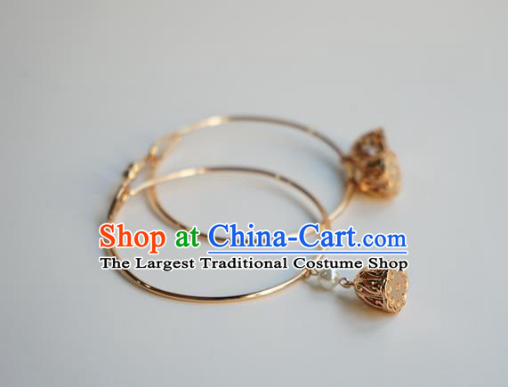 Chinese Classical Lotus Seedpod Bracelet Jewelry Accessories Ancient Hanfu Golden Bangle