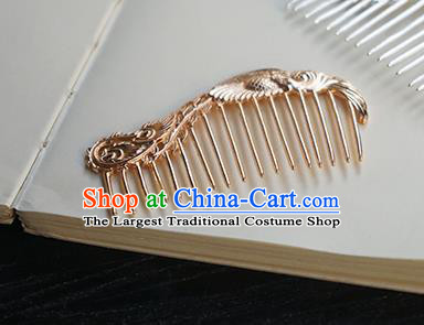 Chinese Classical Hanfu Golden Hair Comb Hair Accessories Handmade Ancient Tang Dynasty Hairpin for Women