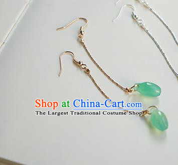 Handmade Chinese Cheongsam Ear Accessories Ancient Women Hanfu Classical Green Earrings