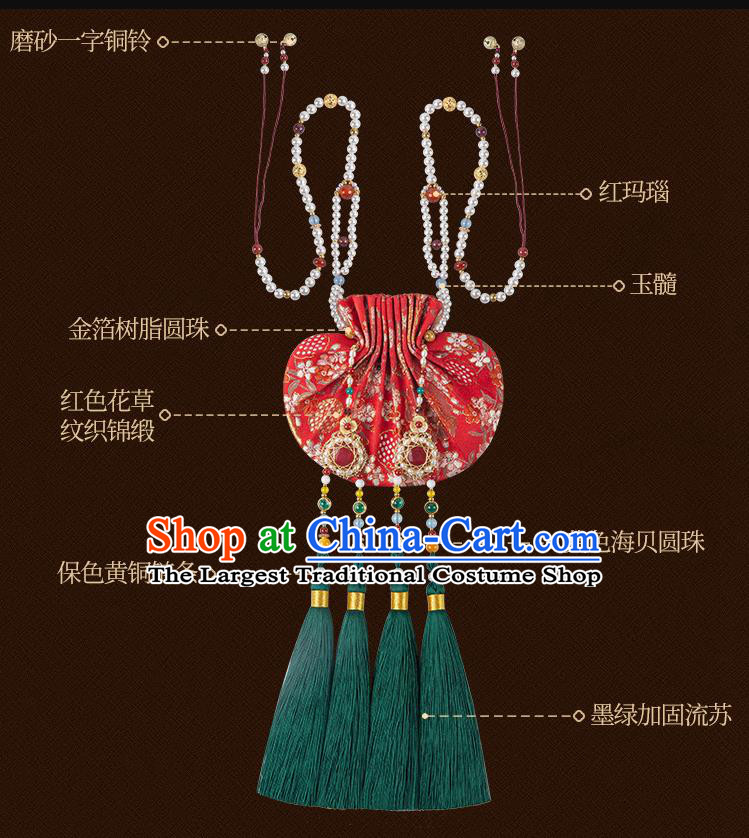 Chinese Classical Waist Accessories Ancient Princess Hanfu Green Tassel Sachet Pendant