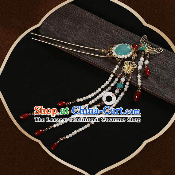 Chinese Classical Ming Dynasty Princess Tassel Hair Clips Hair Accessories Handmade Ancient Court Hanfu Hairpins for Women