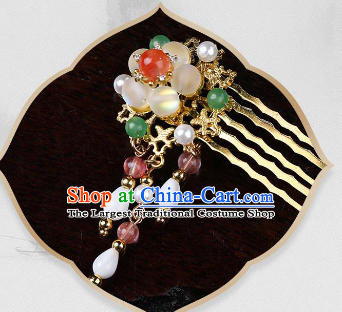 Chinese Classical Hair Comb Hanfu Hair Accessories Handmade Ancient Princess Tassel Hairpins for Women