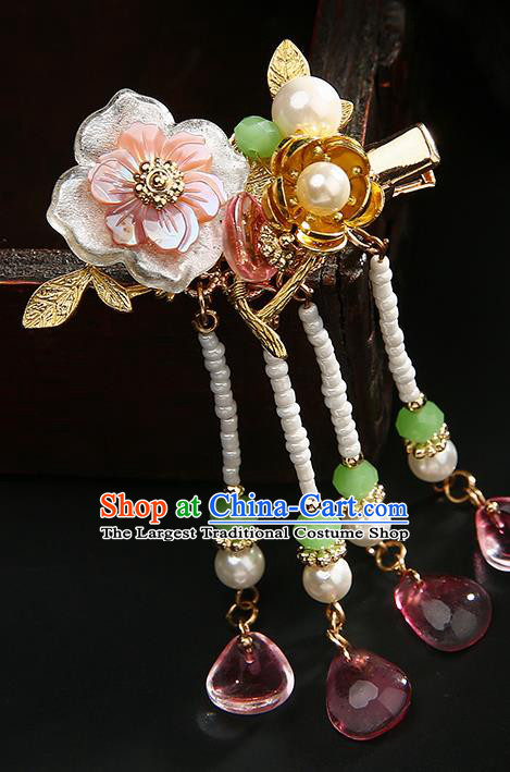 Chinese Classical Shell Plum Hair Claws Hanfu Hair Accessories Handmade Ancient Princess Hairpins Hair Stick for Women