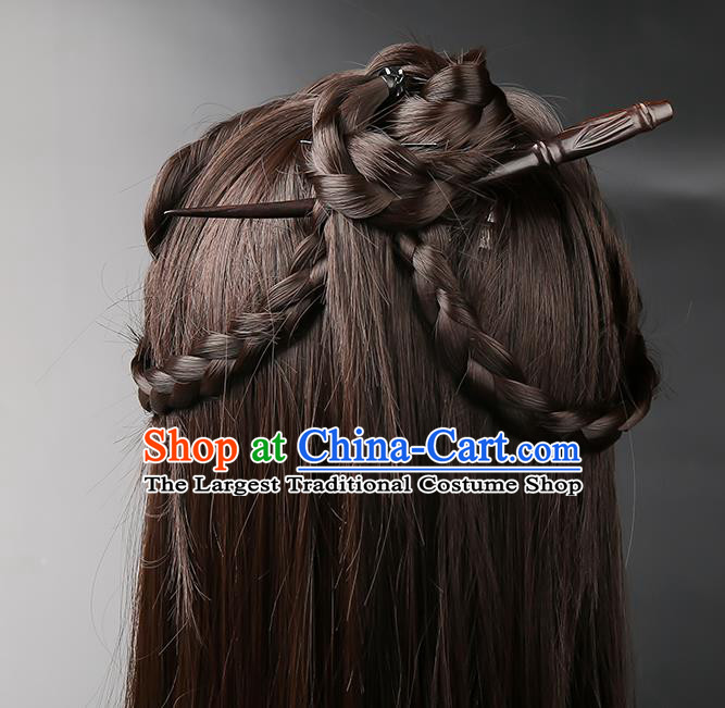 Chinese Classical Wood Hair Clip Hanfu Hair Accessories Handmade Ancient Princess Ebony Hairpins for Women