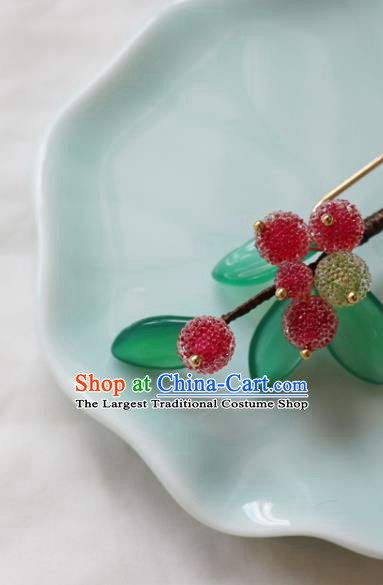 Chinese Classical Hair Clip Hanfu Hair Accessories Handmade Ancient Princess Waxberry Hairpins for Women