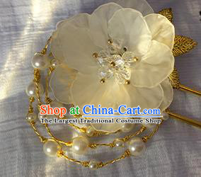 Chinese Classical Silk Flowers Hair Clip Hanfu Hair Accessories Handmade Ancient Princess Hairpin for Women