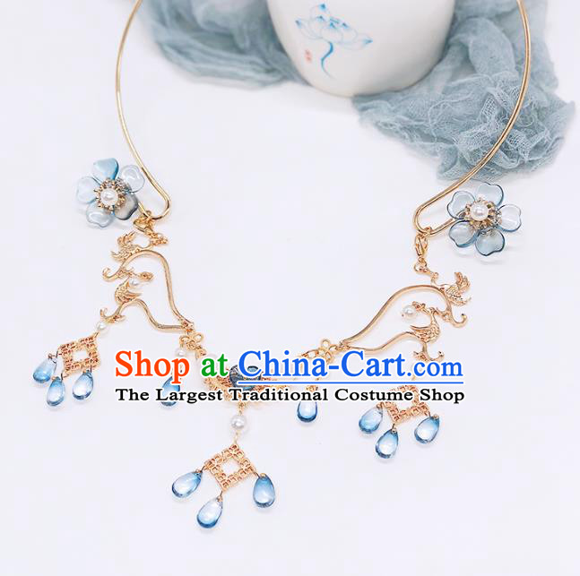 Chinese Handmade Ming Dynasty Necklet Classical Jewelry Accessories Ancient Hanfu Tassel Necklace for Women