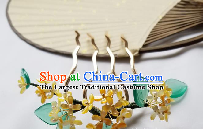 Chinese Classical Fragrans Hair Comb Hanfu Hair Accessories Handmade Ancient Princess Flowers Hairpins for Women