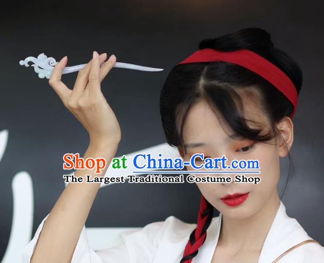 Chinese Classical Court Hair Clips Women Hanfu Hair Accessories Handmade Ancient Tang Dynasty Empress Jade Phoenix Hairpins