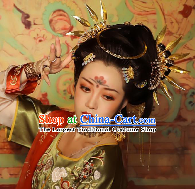 Chinese Classical Dance Hair Clip Women Hanfu Hair Accessories Handmade Ancient Tang Dynasty Court Hairpins Complete Set