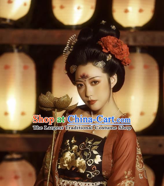 Chinese Classical Ancient Imperial Concubine Hairpins Women Hanfu Hair Accessories Handmade Tang Dynasty Court Hair Clips Full Set