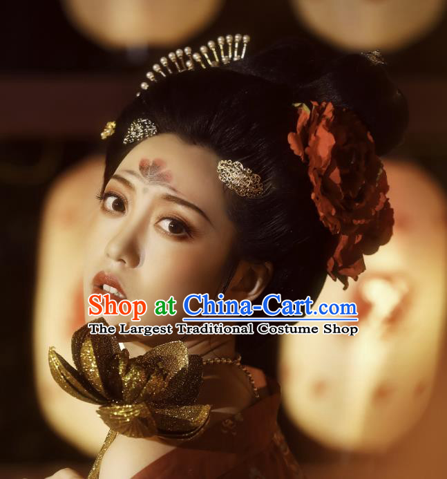 Chinese Classical Ancient Imperial Concubine Hairpins Women Hanfu Hair Accessories Handmade Tang Dynasty Court Hair Clips Full Set