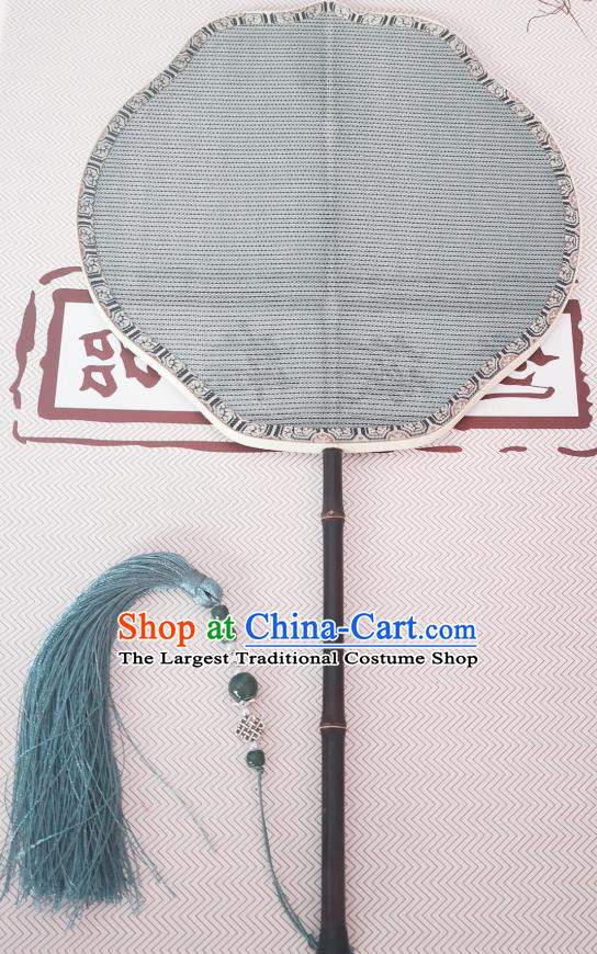 Chinese Classical Ancient Hanfu Grey Silk Fan Song Dynasty Princess Palace Fans
